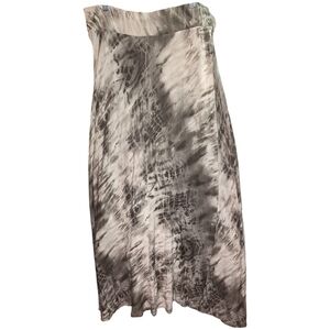 Rare ROZ & ALI Boutique Long Leopard Like Tie Dye Print Lightweight Maxi Skirt L
